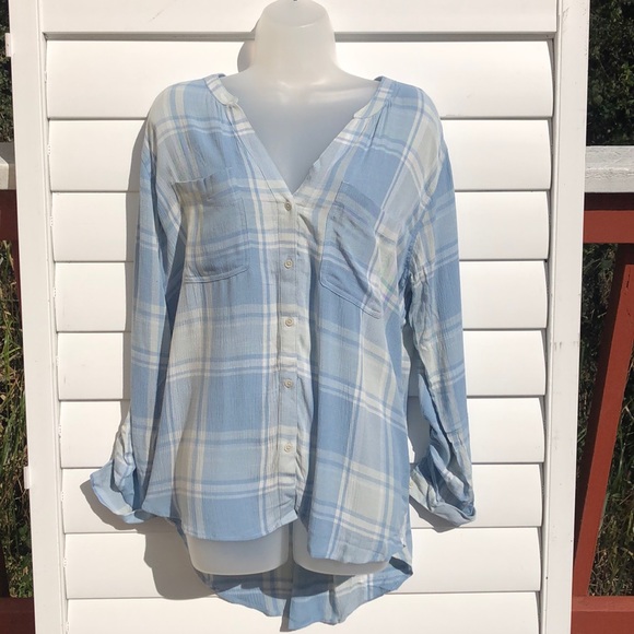 Eddie Bauer Tops - Eddie Bauer plaid button down top NWT